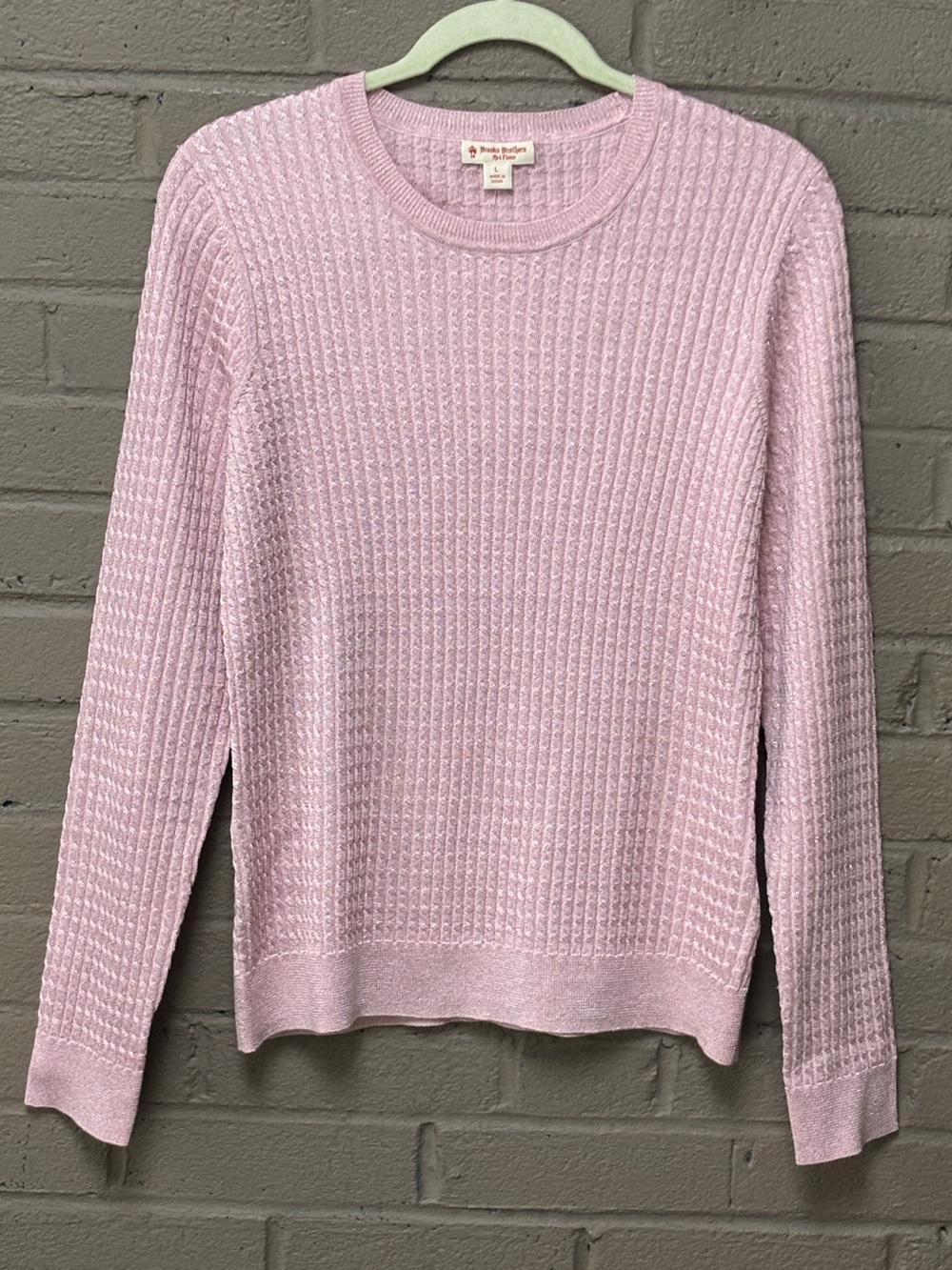 Brooks Brothers NWT Mauve Pink Shimmer Sweater L